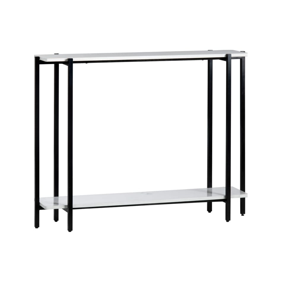 cres polished white hall entry table eli  