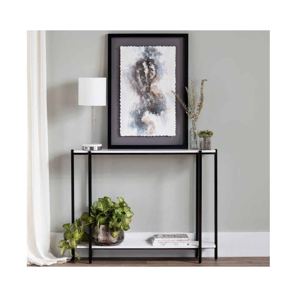 cres polished white hall entry table eli  