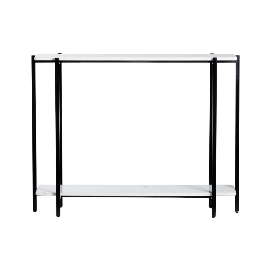 cres polished white hall entry table eli  
