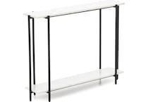 cres polished white hall entry table eli  