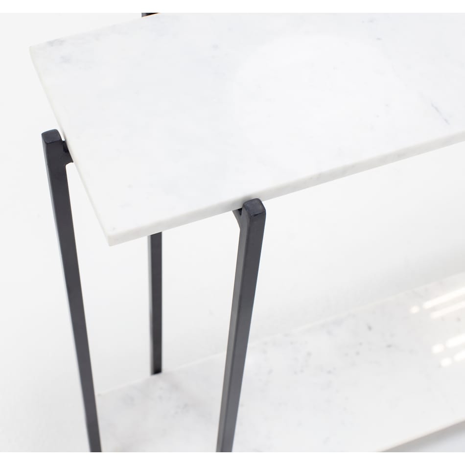 cres polished white hall entry table eli  
