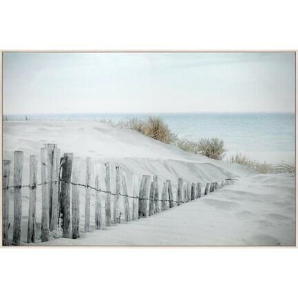 Sandy Beach Canvas Framed Print 48"W x 32"H