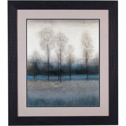 Bare Trees In Blue Field Framed Print 33"W x 37"H