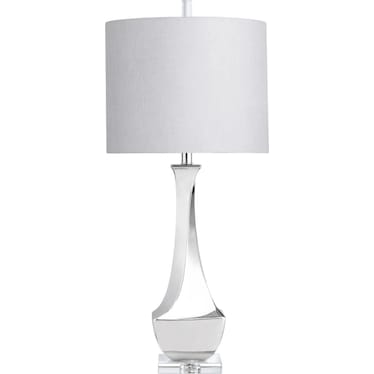Silver Ceramic Table Lamp 34.5"H