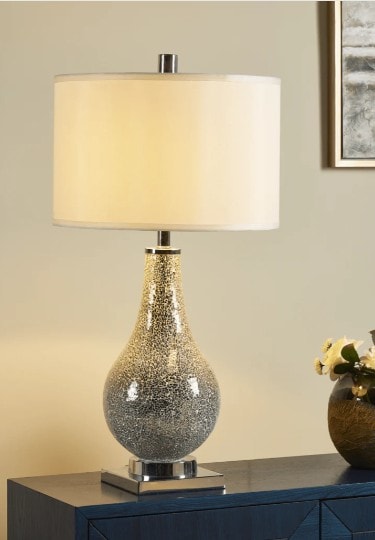 Silver Mirror Mosaic Table Lamp 32.5