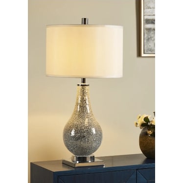 Silver Mirror Mosaic Table Lamp 32.5"H