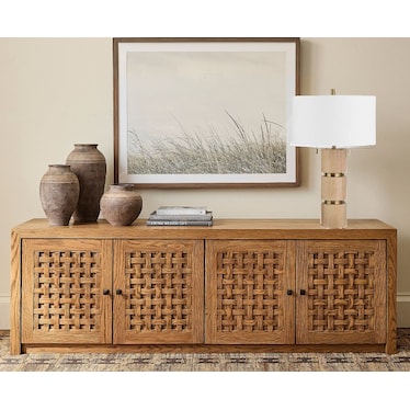 Column Light Wood Table Lamp 29.5"H