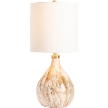 Tan Marbled Look Table Lamp 32.5"H