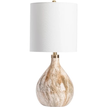 Tan Marbled Look Table Lamp 32.5"H