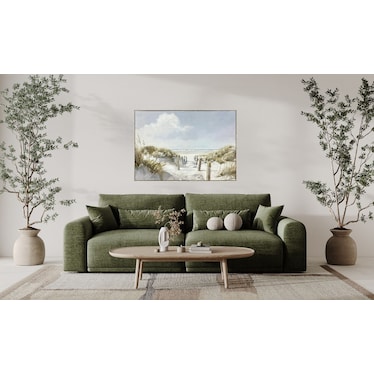 Path To The Beach Hand Painted Framed Canvas 40"W x 30"H