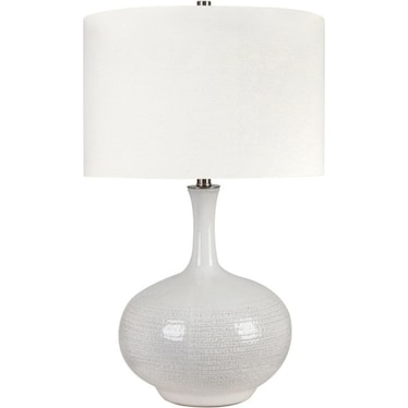 White Ceramic Table Lamp 28.25"H