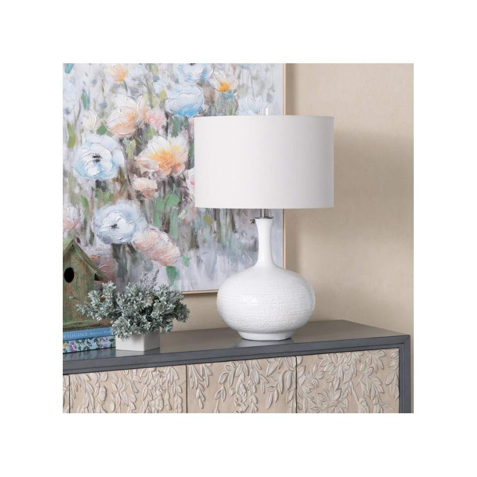 cres white table lamp   