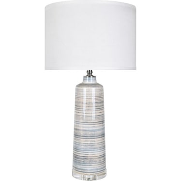 Blue and White Ceramic Table Lamp 32"H
