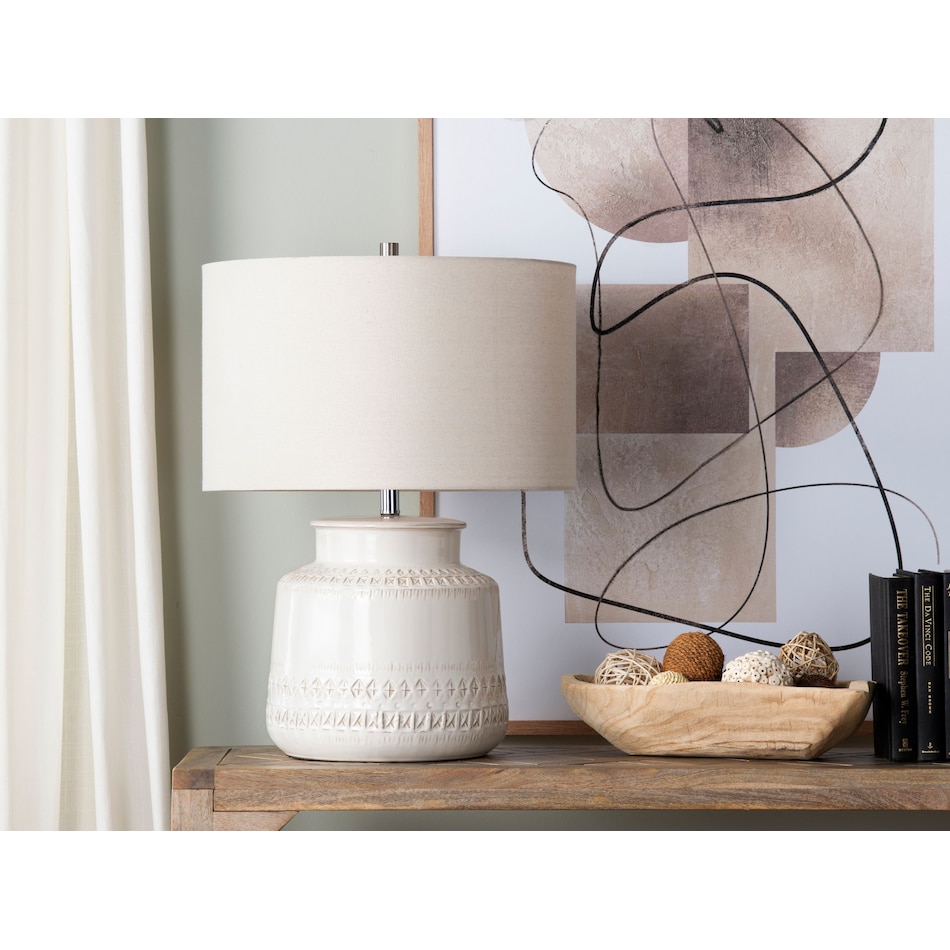 cres white table lamp   