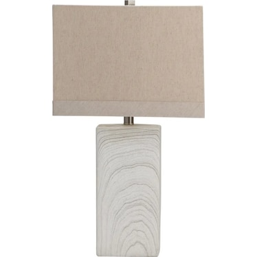White and Grey Ceramic Block Table Lamp 25.5"H