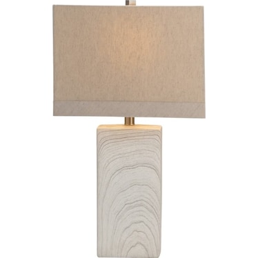 White and Grey Ceramic Block Table Lamp 25.5"H