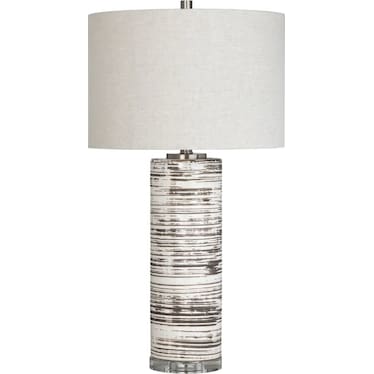 Brown and White Ceramic Table Lamp 31.5"H