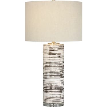 Brown and White Ceramic Table Lamp 31.5"H
