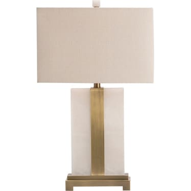 Marble and Brass Table Lamp 28.25"H