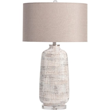 Cream and Grey Ceramic Table Lamp 31.5"H