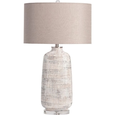 Cream and Grey Ceramic Table Lamp 31.5"H