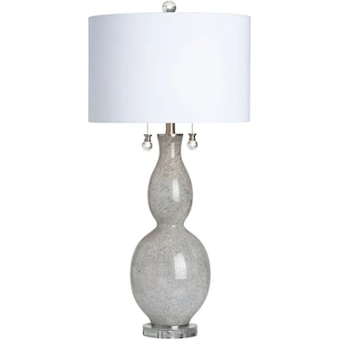 White Art Glass Table Lamp 35.25"H