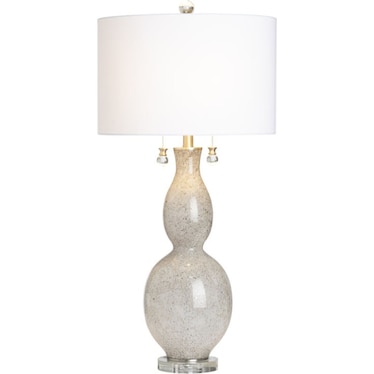 White Art Glass Table Lamp 35.25"H