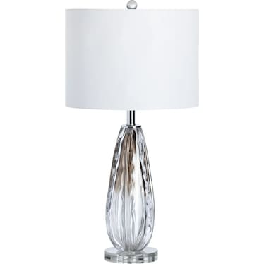 Wavy Glass with Brown Accent Table Lamp 27"H