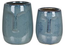 crestview collection blue jar vase bowl plate set  
