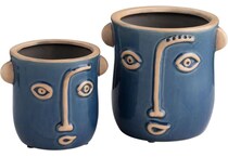 crestview collection blue jar vase bowl plate set  