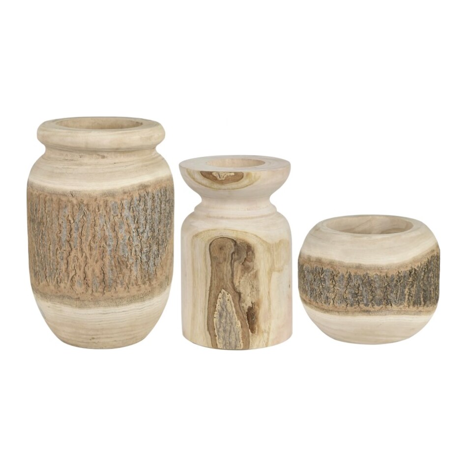 crestview collection brown jar vase bowl plate set  