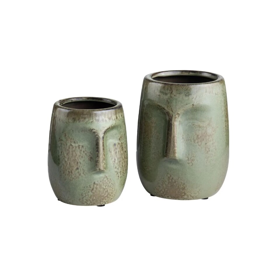 crestview collection green jar vase bowl plate set  