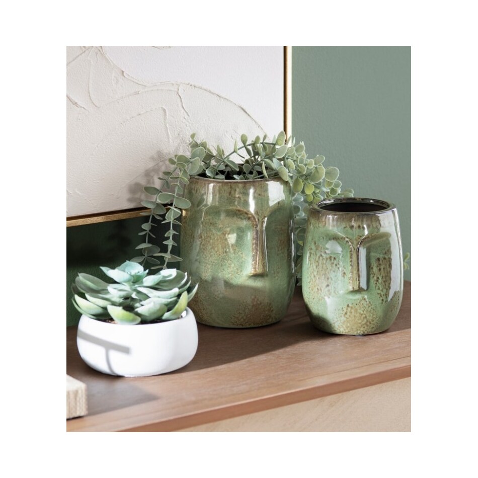 crestview collection green jar vase bowl plate set  