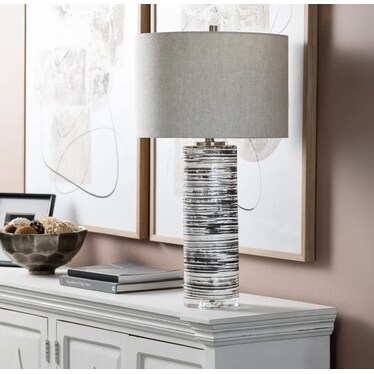 Brown and White Ceramic Table Lamp 31.5"H