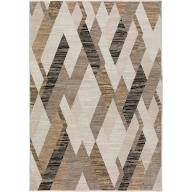 Denizi Putty Geometric Area Rug