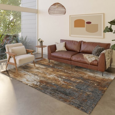 Kochi Rust Machine Washable Area Rug