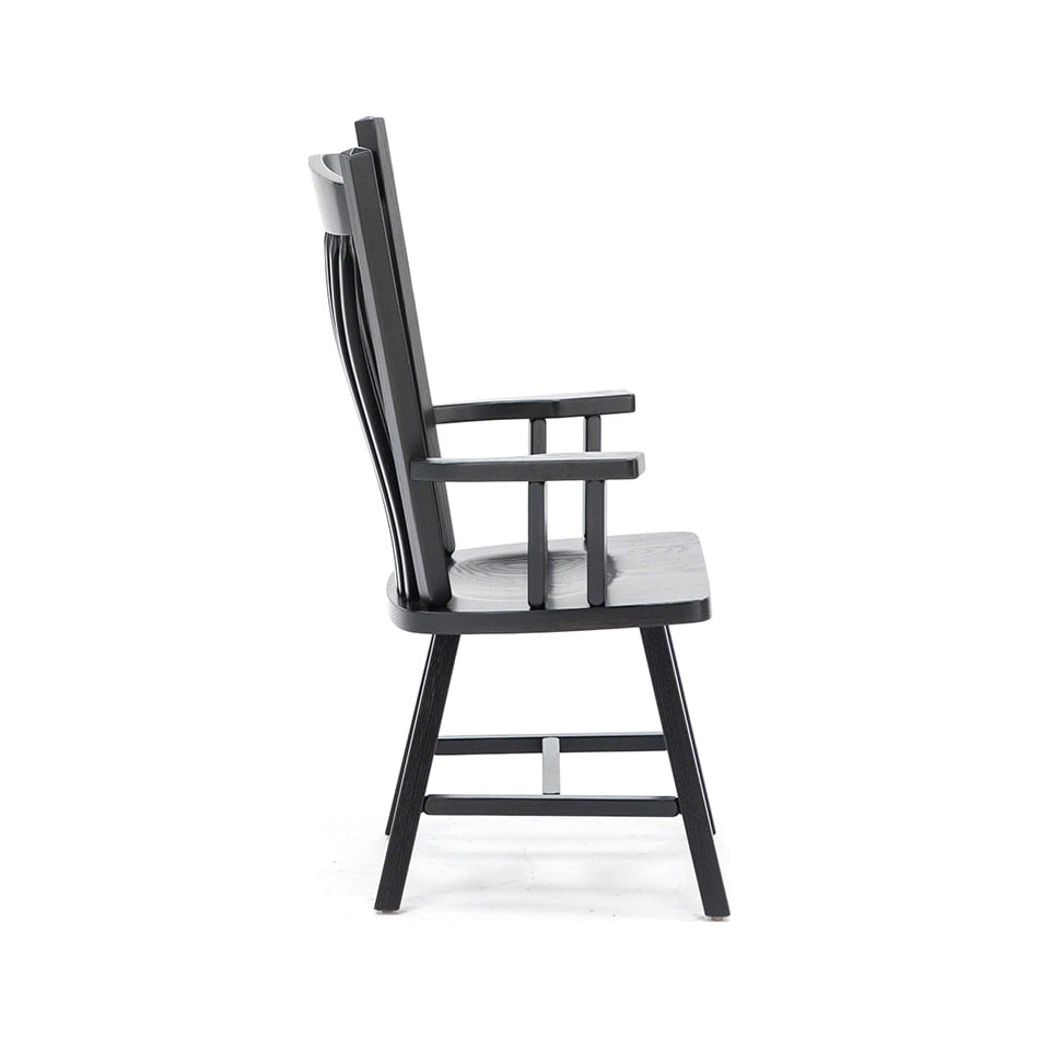 daniels amish black standard height arm chair   