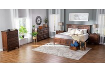 daniels amish brown king bed package lifestyle image k  