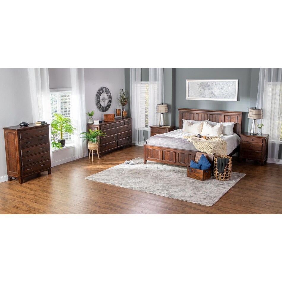 daniels amish brown king bed package lifestyle image k  