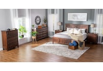 daniels amish brown queen bed package lifestyle image q  