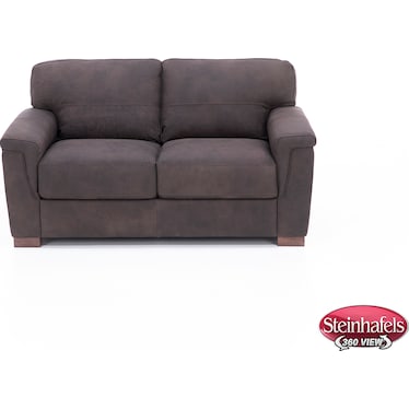 Silvio Leather Loveseat in Brown