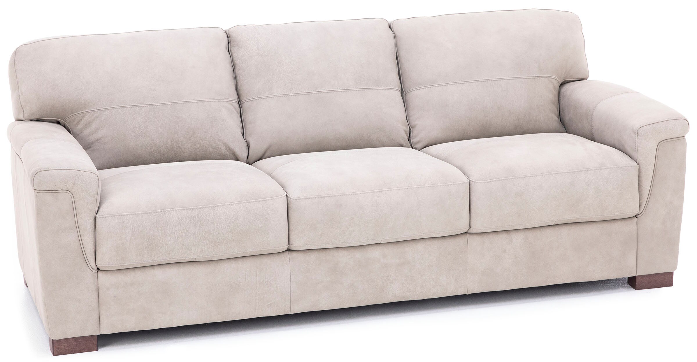 Silvio Leather Sofa in Greige Steinhafels