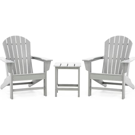 3-pc Gray Adirondack Chair/Table Set