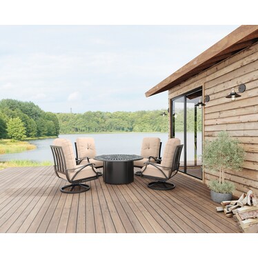 San Tropez 5-pc Fire Table With Four Chat Chairs