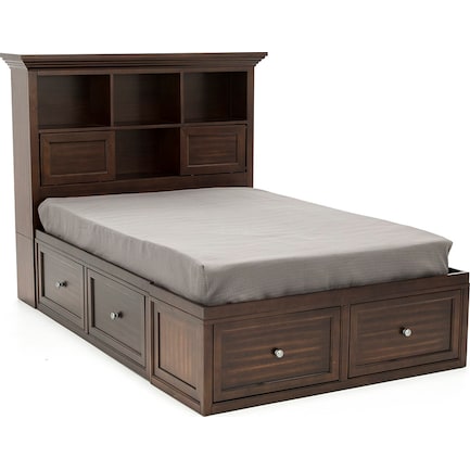 Direct Designs Spencer Cherry Full Bookcase Storage Bed