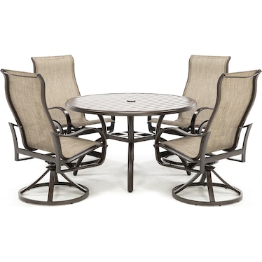 Summit 48 Table W 4 Swivel Chairs, Round Outdoor Dining Sets With Swivel Chairs