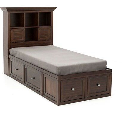 Direct Designs Spencer Cherry Twin Bookcase Storage Bed