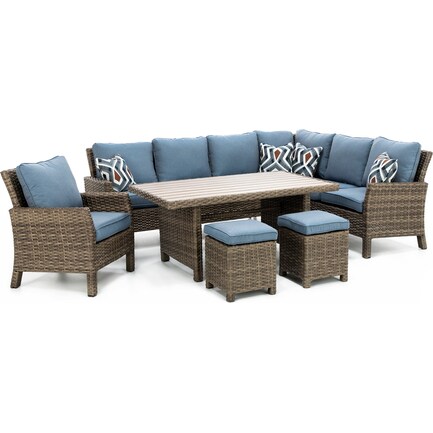 Hampton Bay Sectional W/Cocktail Table Two Ottomans And Chair