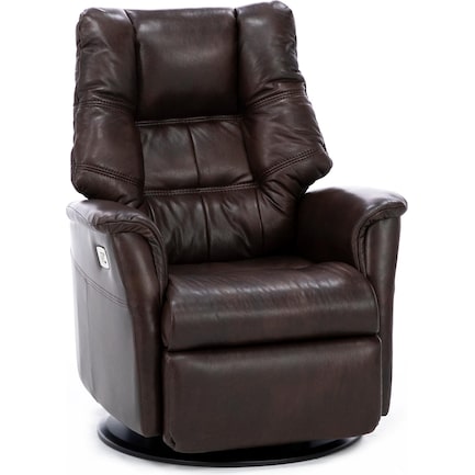 Direct Designs® Veronica Leather Power Small Swivel Glider Recliner