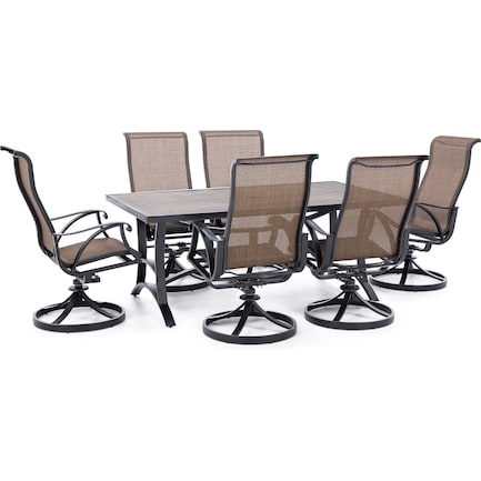Impressions 7-pc. Rectangular Dining Set with Swivel Chairs